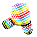 Rainbow Chevron Pattern Print Boxing Gloves