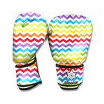 Rainbow Chevron Pattern Print Boxing Gloves