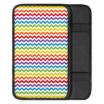 Rainbow Chevron Pattern Print Car Center Console Cover