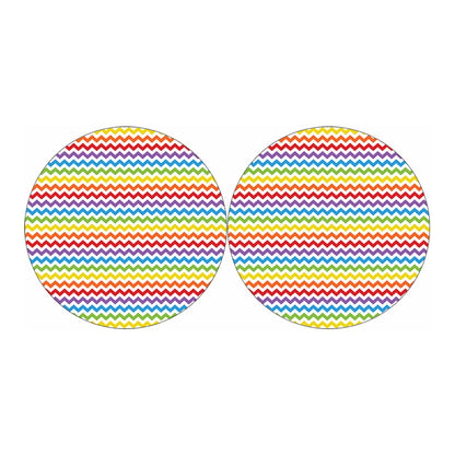 Rainbow Chevron Pattern Print Car Coasters
