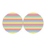 Rainbow Chevron Pattern Print Car Coasters