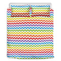 Rainbow Chevron Pattern Print Duvet Cover Bedding Set