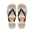Rainbow Chevron Pattern Print Flip Flops