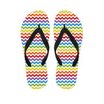 Rainbow Chevron Pattern Print Flip Flops