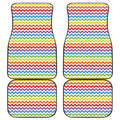 Rainbow Chevron Pattern Print Front and Back Car Floor Mats
