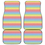 Rainbow Chevron Pattern Print Front and Back Car Floor Mats