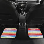 Rainbow Chevron Pattern Print Front and Back Car Floor Mats