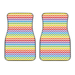 Rainbow Chevron Pattern Print Front Car Floor Mats