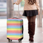 Rainbow Chevron Pattern Print Luggage Cover