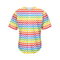 Rainbow Chevron Pattern Print Men's Baseball Jersey