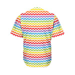 Rainbow Chevron Pattern Print Men's Baseball Jersey