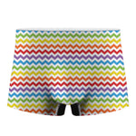 Rainbow Chevron Pattern Print Men's Boxer Briefs