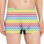 Rainbow Chevron Pattern Print Men's Boxer Briefs
