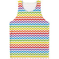 Rainbow Chevron Pattern Print Men's Tank Top