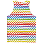 Rainbow Chevron Pattern Print Men's Tank Top
