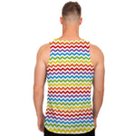 Rainbow Chevron Pattern Print Men's Tank Top