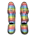 Rainbow Chevron Pattern Print Muay Thai Shin Guards