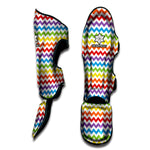 Rainbow Chevron Pattern Print Muay Thai Shin Guard