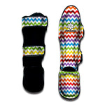Rainbow Chevron Pattern Print Muay Thai Shin Guard