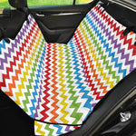 Rainbow Chevron Pattern Print Pet Car Back Seat Cover