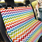Rainbow Chevron Pattern Print Pet Car Back Seat Cover