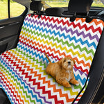 Rainbow Chevron Pattern Print Pet Car Back Seat Cover
