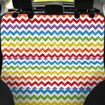 Rainbow Chevron Pattern Print Pet Car Back Seat Cover