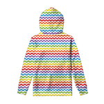 Rainbow Chevron Pattern Print Pullover Hoodie