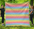 Rainbow Chevron Pattern Print Quilt