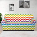 Rainbow Chevron Pattern Print Sofa Cover