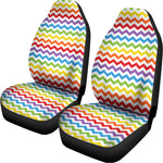 Rainbow Chevron Pattern Print Universal Fit Car Seat Covers
