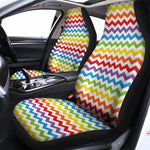 Rainbow Chevron Pattern Print Universal Fit Car Seat Covers
