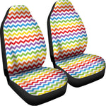 Rainbow Chevron Pattern Print Universal Fit Car Seat Covers