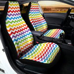 Rainbow Chevron Pattern Print Universal Fit Car Seat Covers