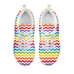 Rainbow Chevron Pattern Print White Sneakers