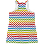 Rainbow Chevron Pattern Print Women's Racerback Tank Top