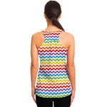Rainbow Chevron Pattern Print Women's Racerback Tank Top