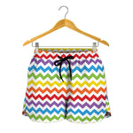 Rainbow Chevron Pattern Print Women's Shorts