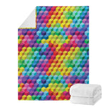 Rainbow Cubes Pattern Print Blanket