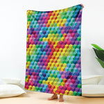 Rainbow Cubes Pattern Print Blanket