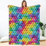 Rainbow Cubes Pattern Print Blanket
