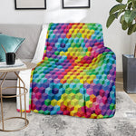 Rainbow Cubes Pattern Print Blanket