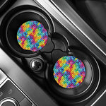 Rainbow Cubes Pattern Print Car Coasters