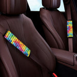 Rainbow Cubes Pattern Print Car Seat Belt Covers