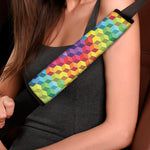 Rainbow Cubes Pattern Print Car Seat Belt Covers