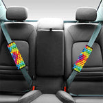 Rainbow Cubes Pattern Print Car Seat Belt Covers