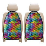 Rainbow Cubes Pattern Print Car Seat Organizers