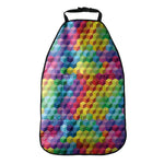 Rainbow Cubes Pattern Print Car Seat Organizers