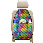 Rainbow Cubes Pattern Print Car Seat Organizers