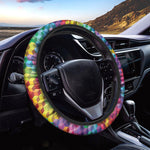Rainbow Cubes Pattern Print Car Steering Wheel Cover